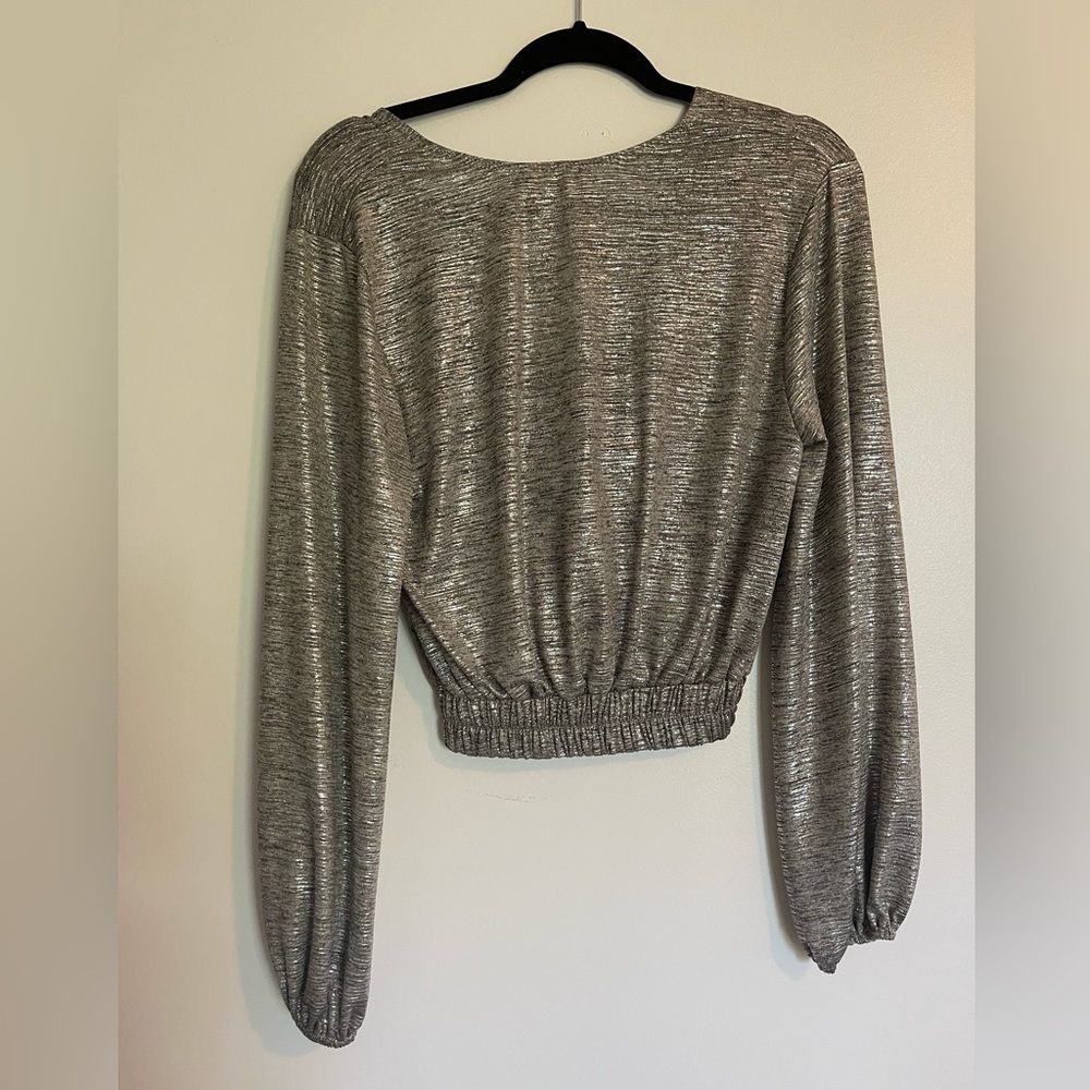 Altar’d State Glitter Twist Front Crop Top - Picture 2 of 2